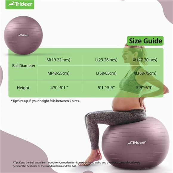 Yoga Ball - Exercise Ball for Workout - Anti-Burst and Slip Resistant - Picture 5 of 7